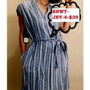 BNWT JONES NEW YORK blue striped beauty (4) with POCKETS!!